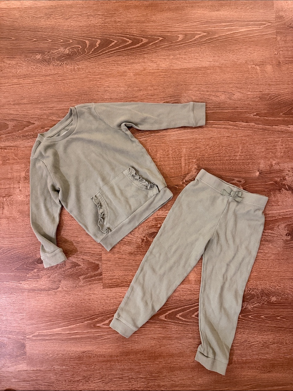 Garanimals Olive Green Waffle Knit Sweatshirt & Joggers Set